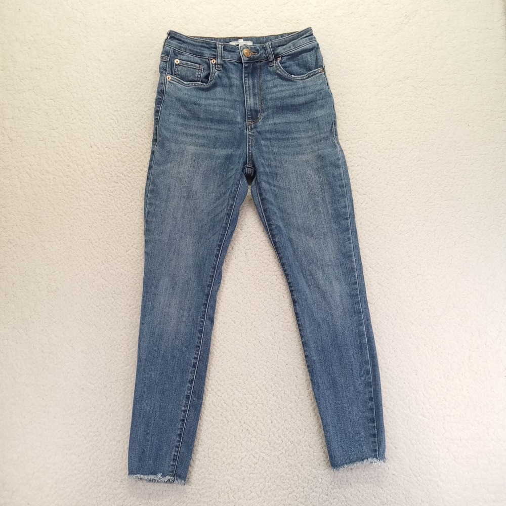 STS Blue High Rise Skinny Jeans Medium Wash‎ Raw Hem Size 27 EP1814JA1R